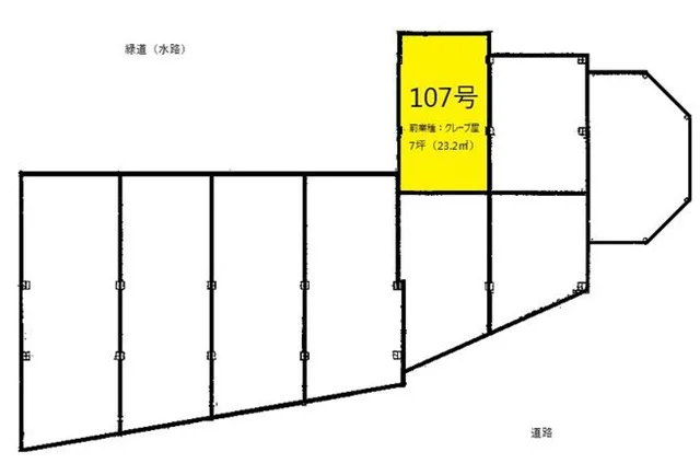 篠崎の居抜き店舗の平面図