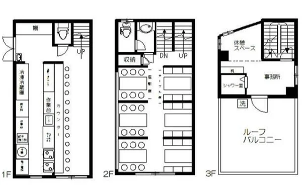 ラーメンの居抜き物件の平面図