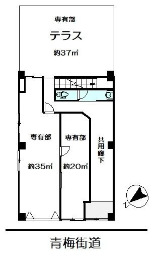 西荻窪の事務所仕様店舗物件の平面図