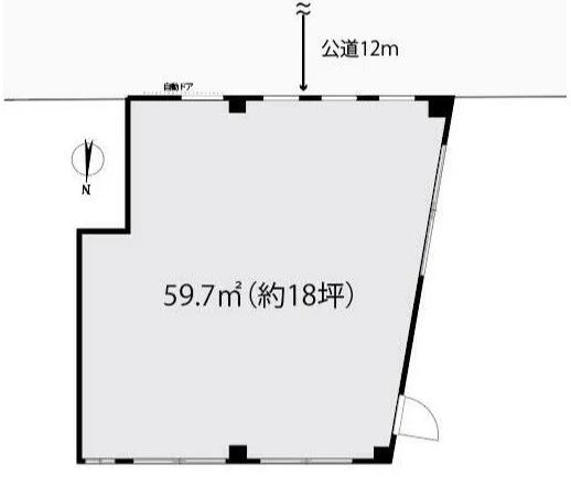 貸店舗(事務所仕様)の平面図