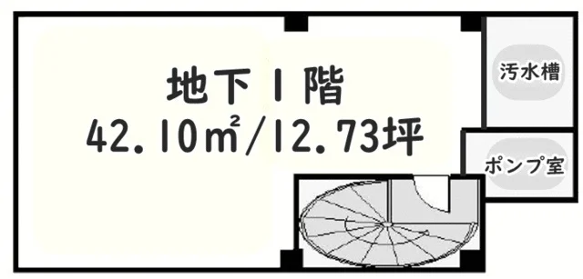 銀座のスケルトン物件の平面図