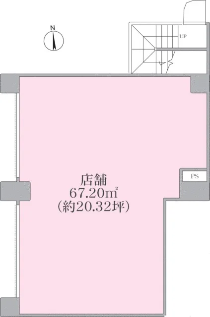 糀谷のスケルトン店舗物件の平面図