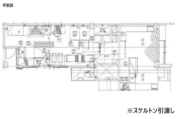 貸店舗(スケルトン)の平面図
