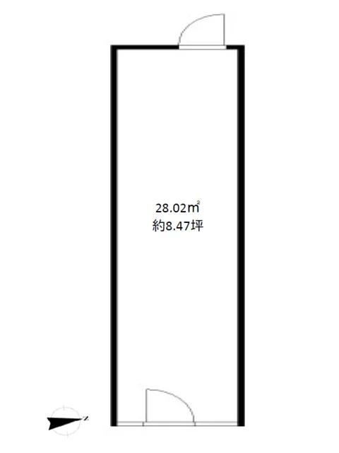 貸店舗(スケルトン)の平面図