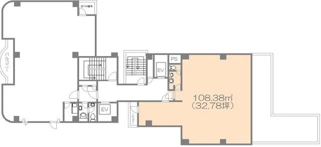 外苑前の居抜き店舗の平面図