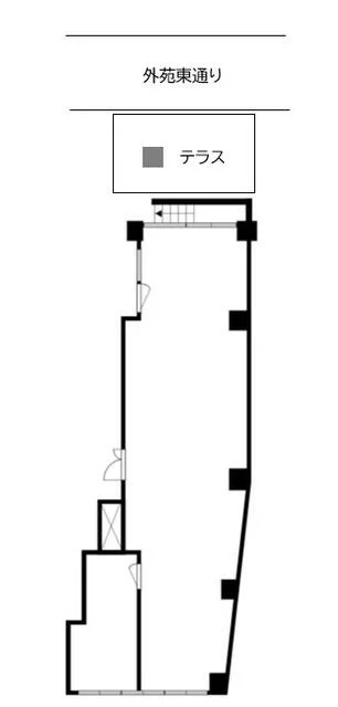 カフェ・喫茶店の居抜き物件の平面図