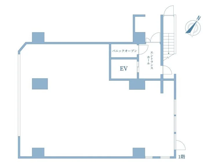 貸店舗(スケルトン)の平面図
