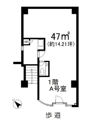 美容室・理容室の居抜き物件の平面図
