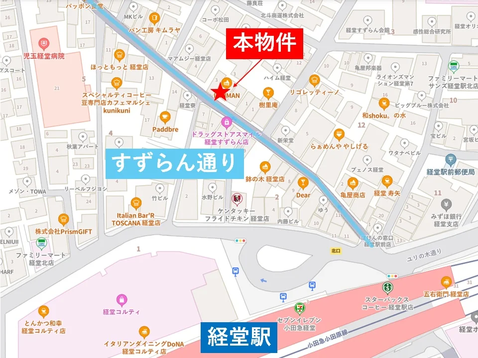 セントラルキッチンの居抜き物件の地図