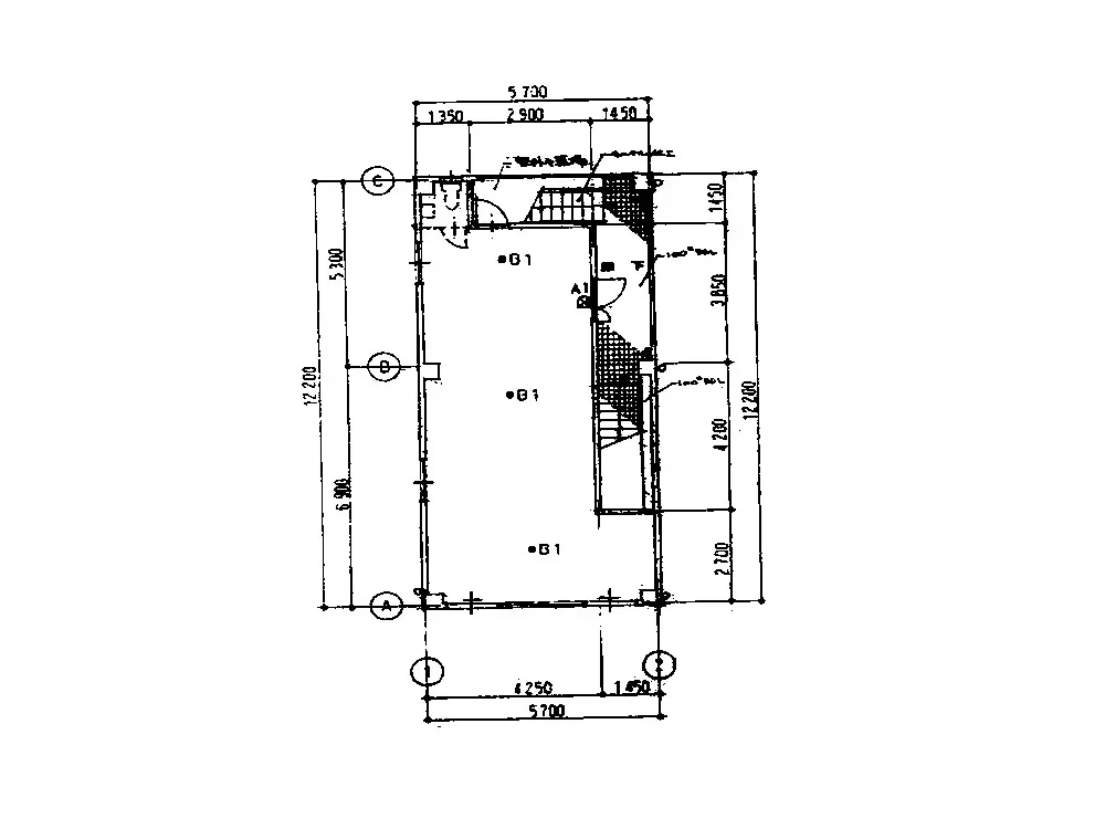 経堂の居抜き店舗の平面図