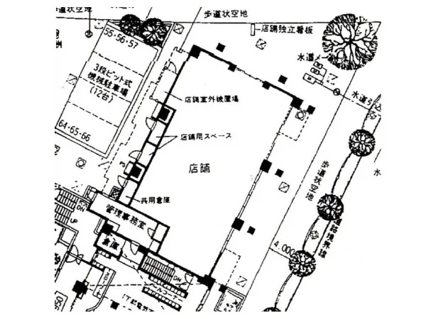 小田急相模原の美容室・理容室居抜きの平面図