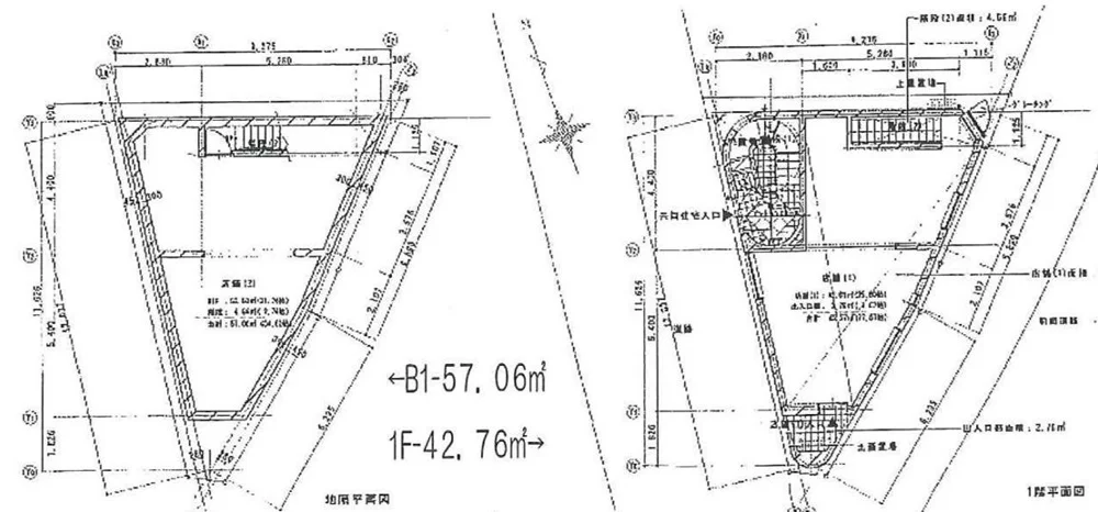 貸店舗(スケルトン)の平面図