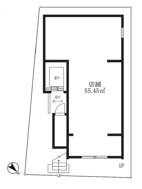 貸店舗(スケルトン)の平面図