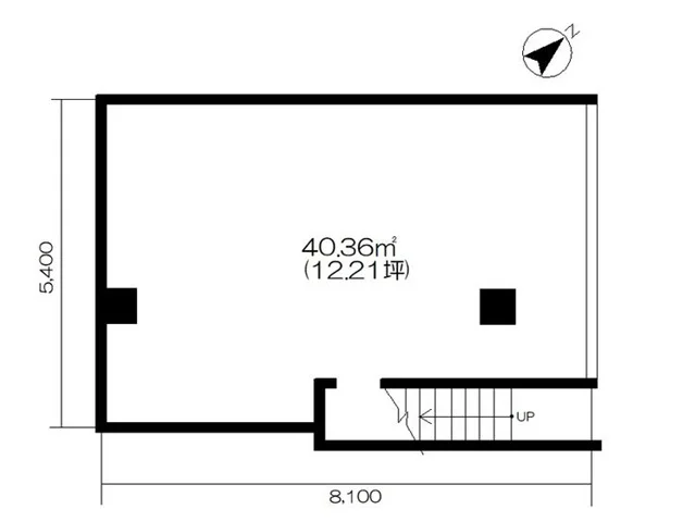 貸店舗(スケルトン)の平面図