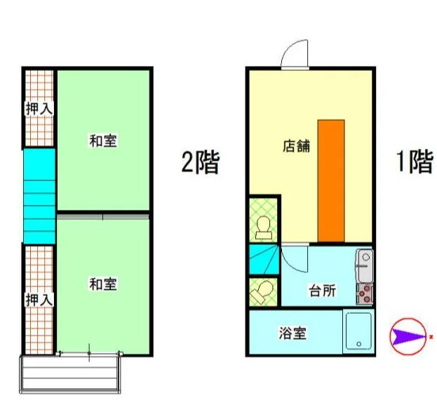 中村橋の居抜き店舗の平面図