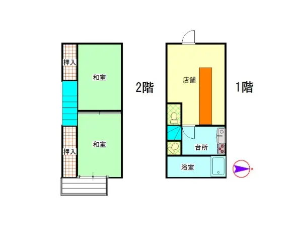 中村橋のスナック・パブ居抜きの平面図