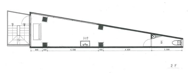 戸越銀座の事務所仕様店舗物件の平面図