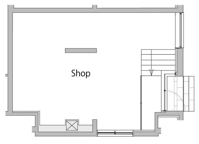 貸店舗(スケルトン)の平面図