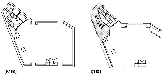 北参道のスケルトン店舗物件の平面図