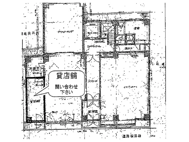 末広町のスケルトン店舗物件の平面図