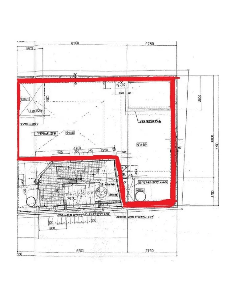 貸店舗(スケルトン)の平面図