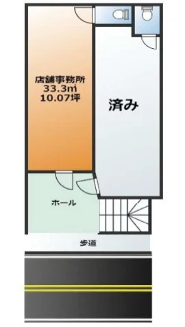 貸店舗(事務所仕様)の平面図