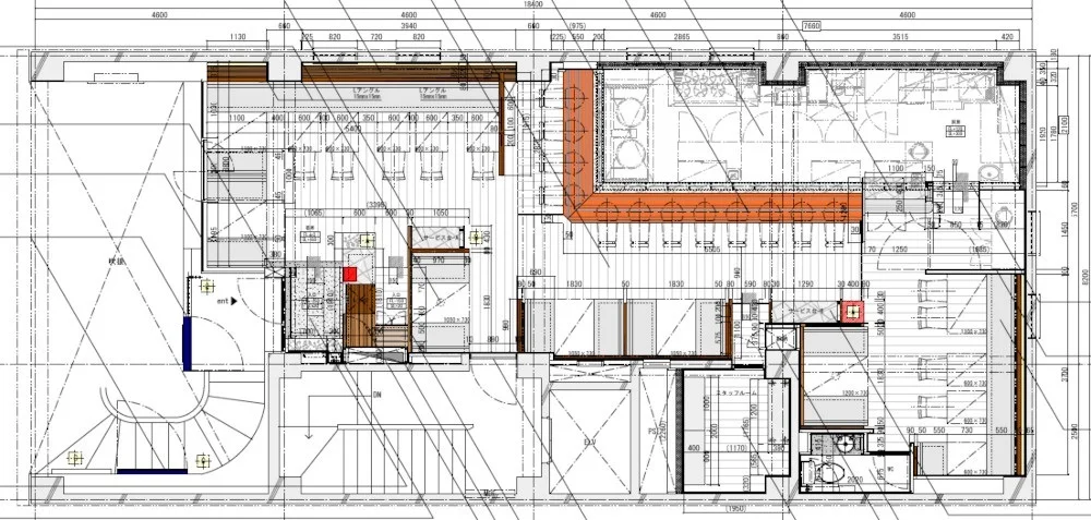 国立の居抜き店舗の平面図