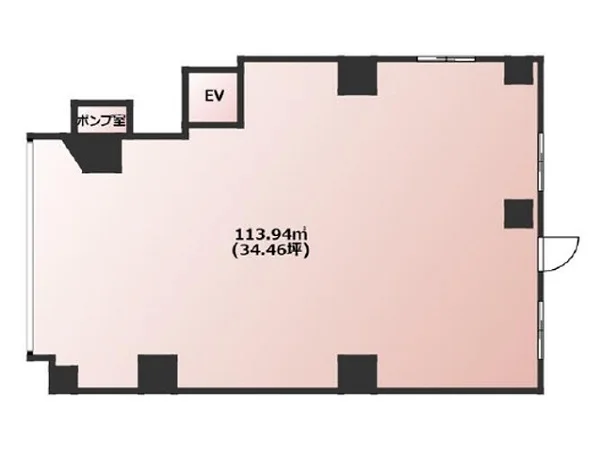 貸店舗(スケルトン)の平面図