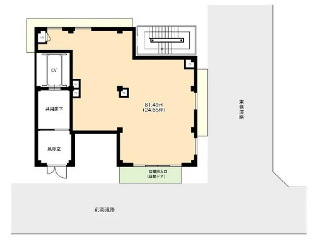 浅草橋のスケルトン物件の平面図