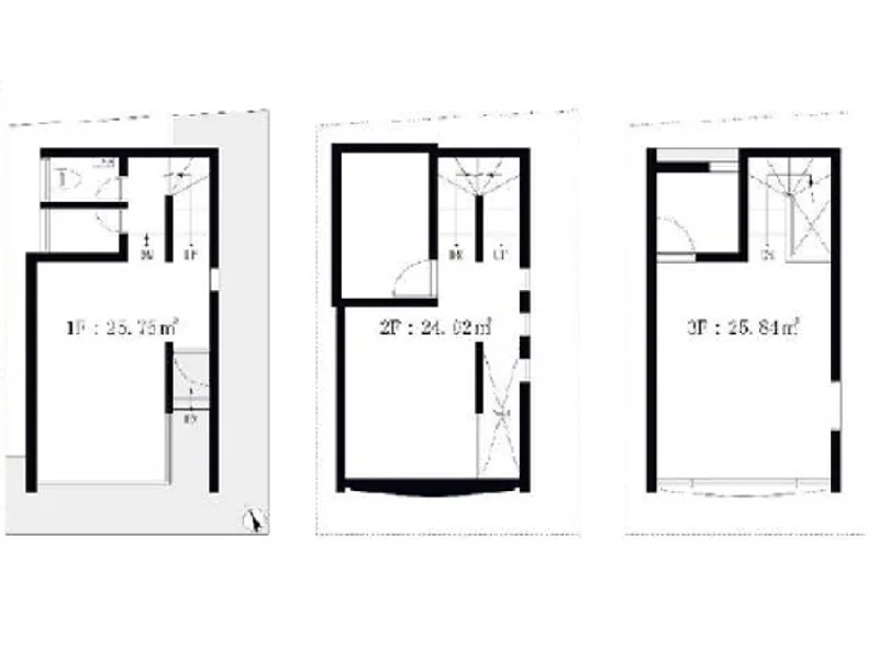 表参道のスケルトン店舗物件の平面図