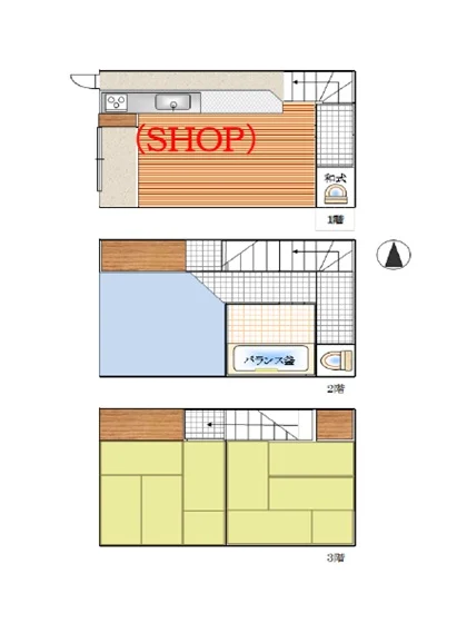 カフェ・喫茶店の居抜き物件の平面図