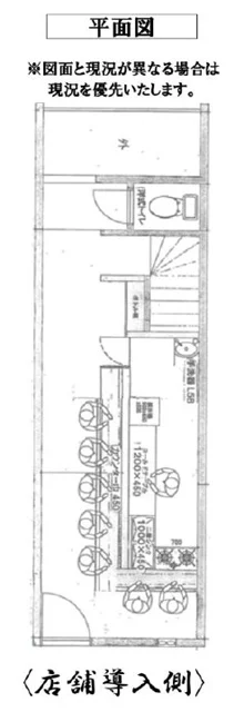 練馬の居抜き店舗の平面図