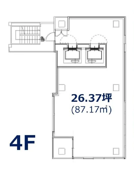 神田のスケルトン物件の平面図
