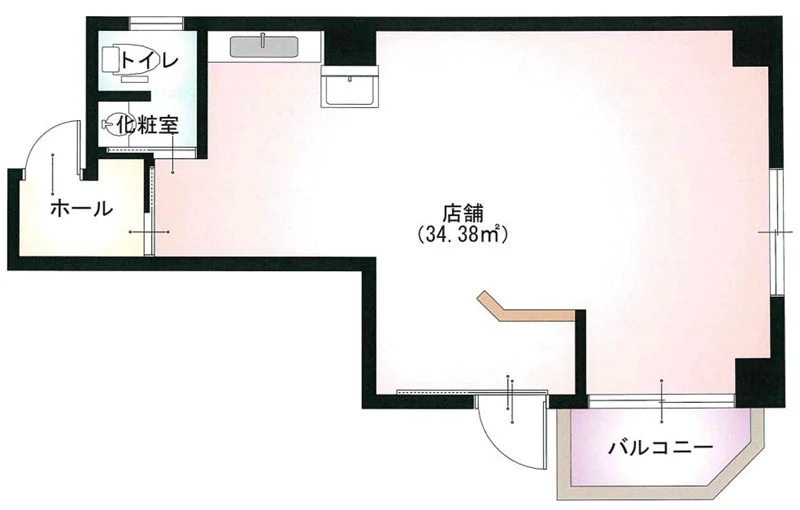 エステの居抜き物件の平面図