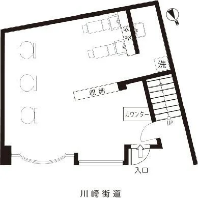 稲城長沼の美容室・理容室居抜きの平面図