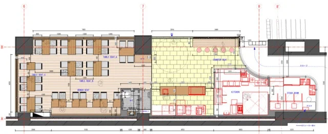 本厚木のカフェ・喫茶店居抜きの平面図
