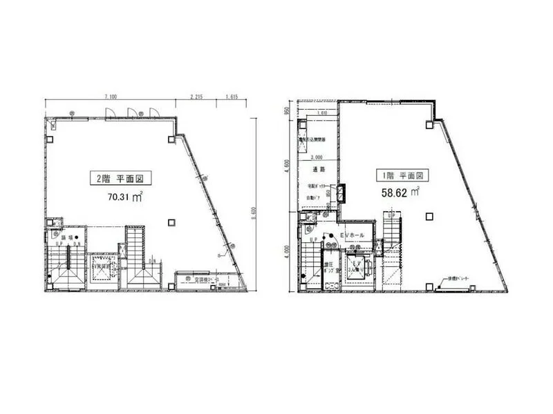 貸店舗(スケルトン)の平面図
