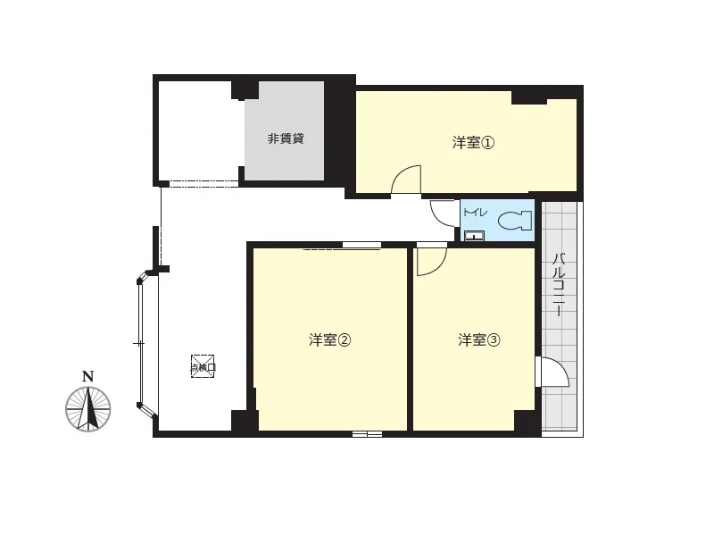 六本木の事務所仕様店舗物件の平面図