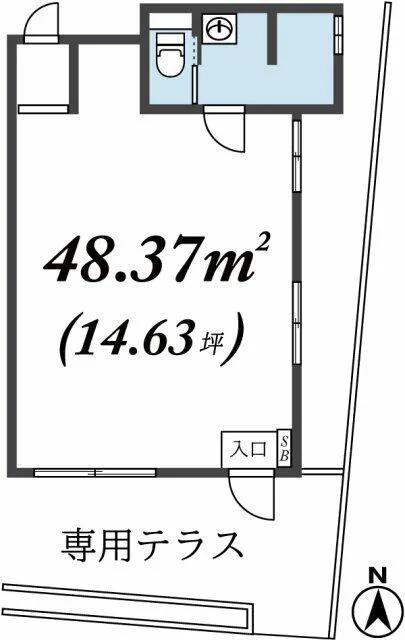 神楽坂の事務所仕様店舗物件の平面図
