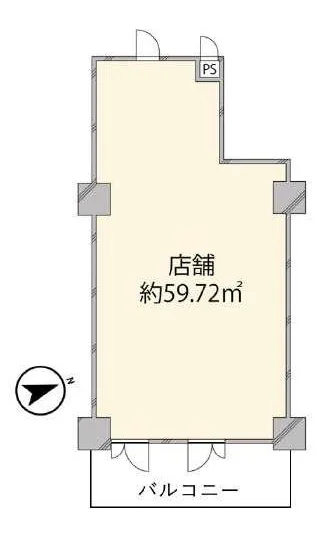 貸店舗(スケルトン)の平面図