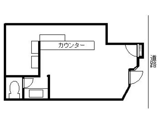 スナック・パブの居抜き物件の平面図