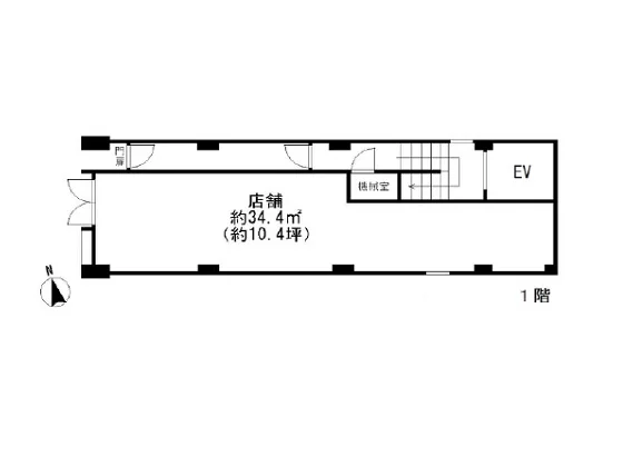 麻布十番のスケルトン物件の平面図