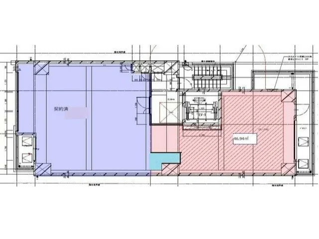 貸店舗(スケルトン)の平面図