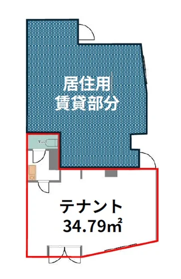 平和島のスケルトン店舗物件の平面図