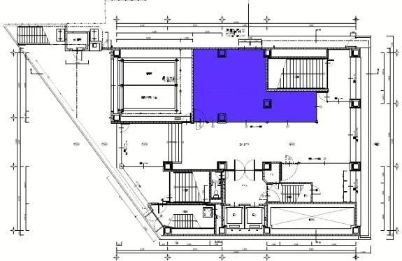 池袋のスケルトン店舗物件の平面図