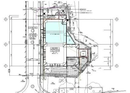 関内のスケルトン店舗物件の平面図