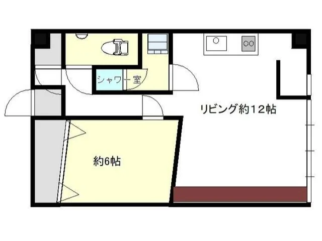 西調布の事務所仕様店舗物件の平面図