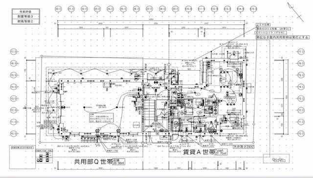 大山のスケルトン店舗物件の平面図