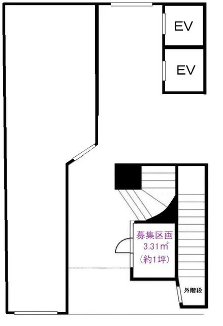 貸店舗(スケルトン)の平面図