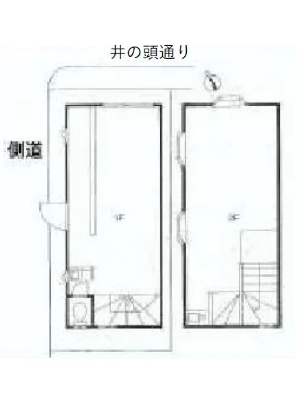 三鷹の事務所仕様店舗物件の平面図
